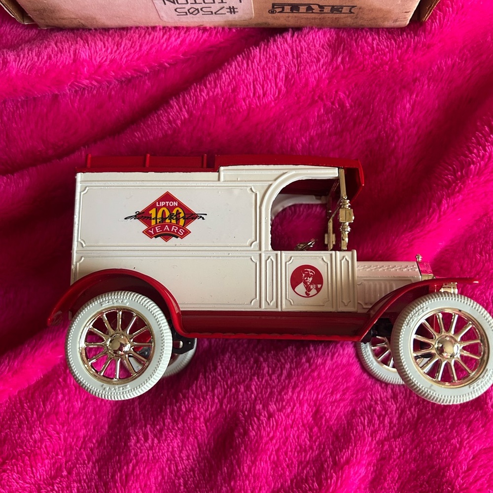 Vintage Toy Delivery Van - Red and White